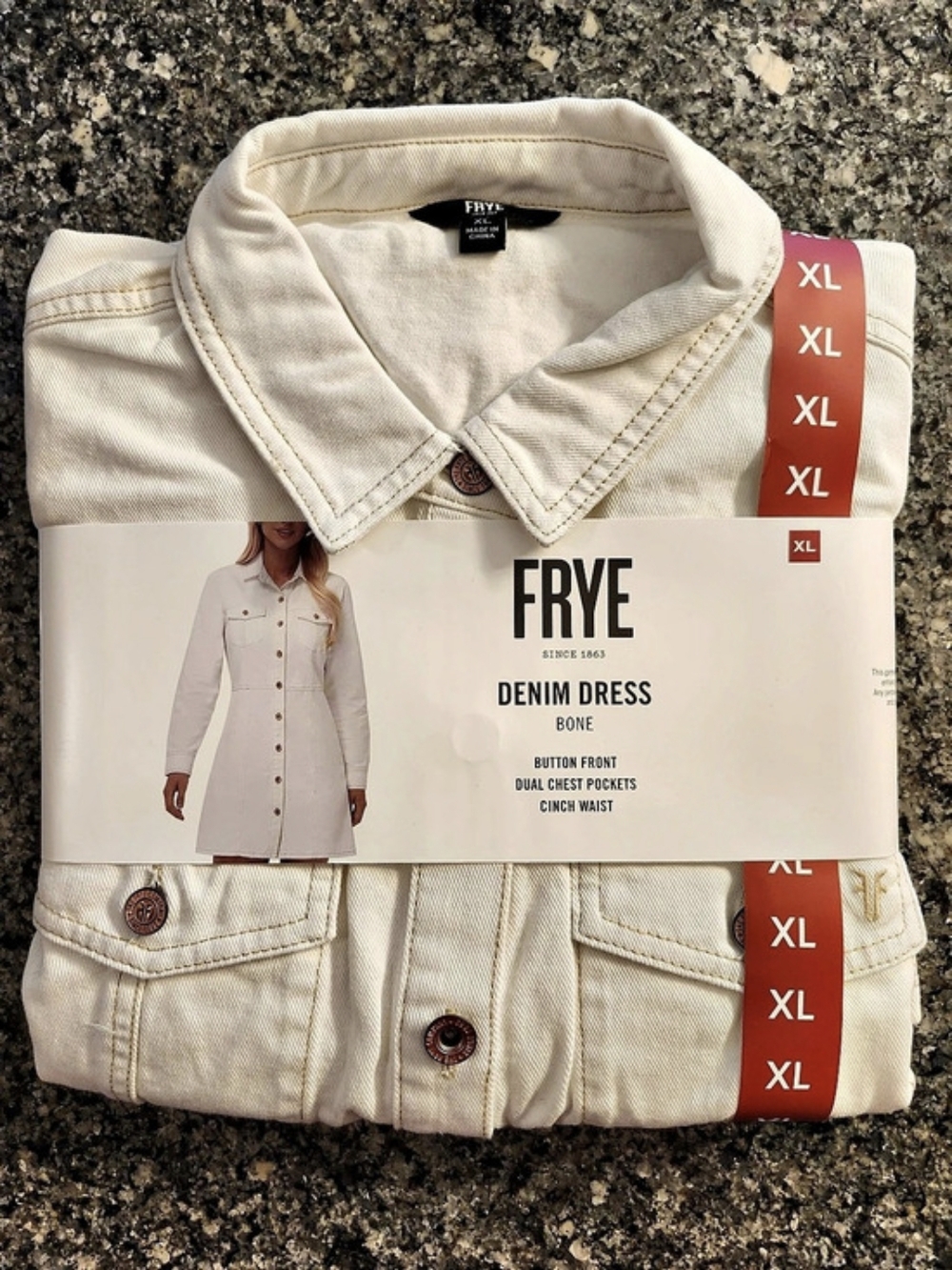 Frye Denim Dress Denim Mini Dress in White Size XL